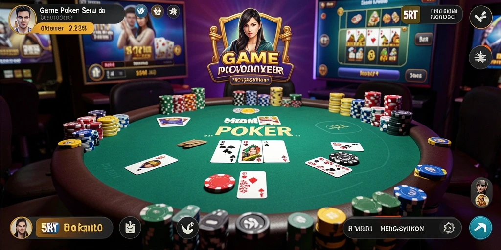 Tampilan menarik dari gameplay Poker di 5RT.