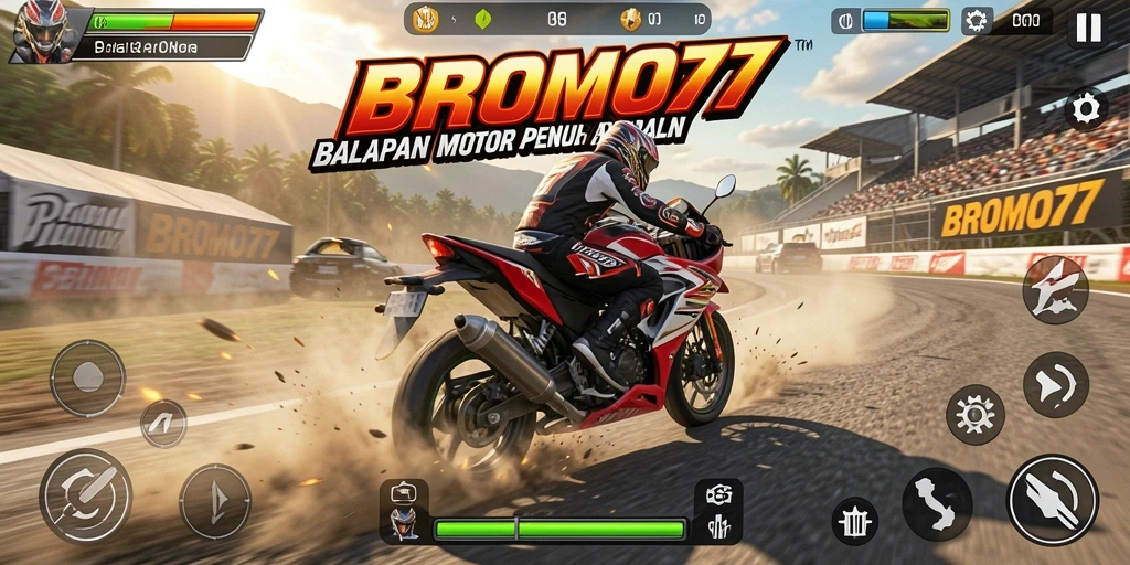Gameplay balapan motor yang seru dan menegangkan.