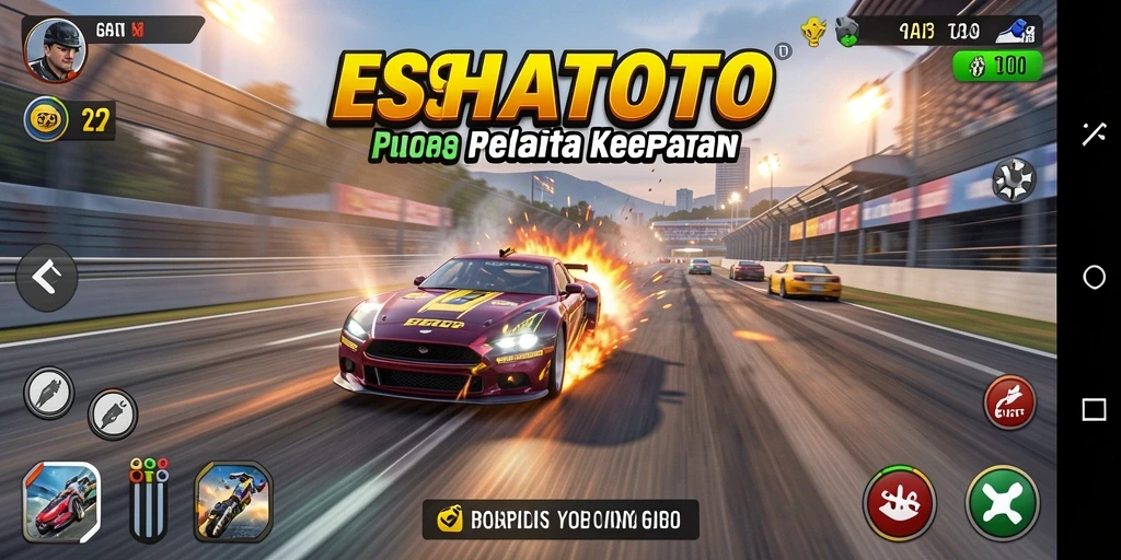 Tampilan gameplay menegangkan dalam balapan ESHATOTO.
