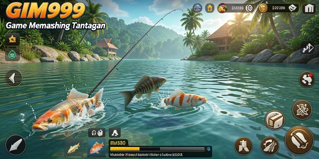 Menampilkan gameplay memancing yang seru dan menantang dalam GIM999.