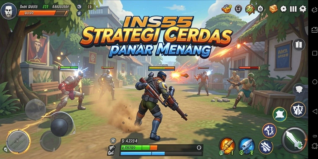 Screenshot utama INS55 menampilkan momen pertempuran strategis yang mendebarkan.