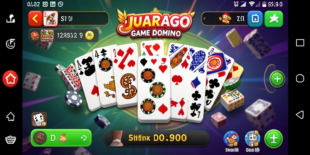 Screenshot gameplay JUARAGO menampilkan keseruan permainan Domino.