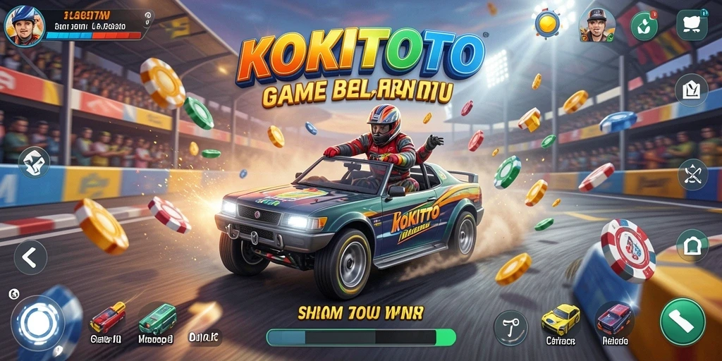 Tampilan gameplay balapan yang mendebarkan di KOKITOTO.