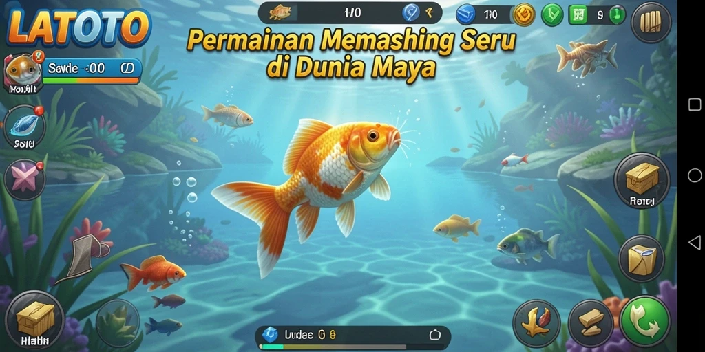 Menampilkan gameplay LATOTO dengan pengalaman memancing yang seru.