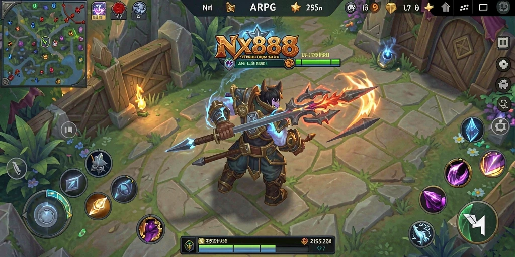 Screenshot NX888 menampilkan aksi pertarungan yang dinamis dan mendebarkan.