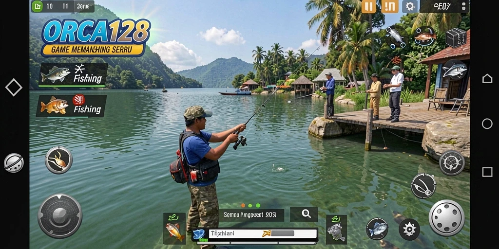 Tampilan gameplay ORCA128 yang menawan saat memancing.