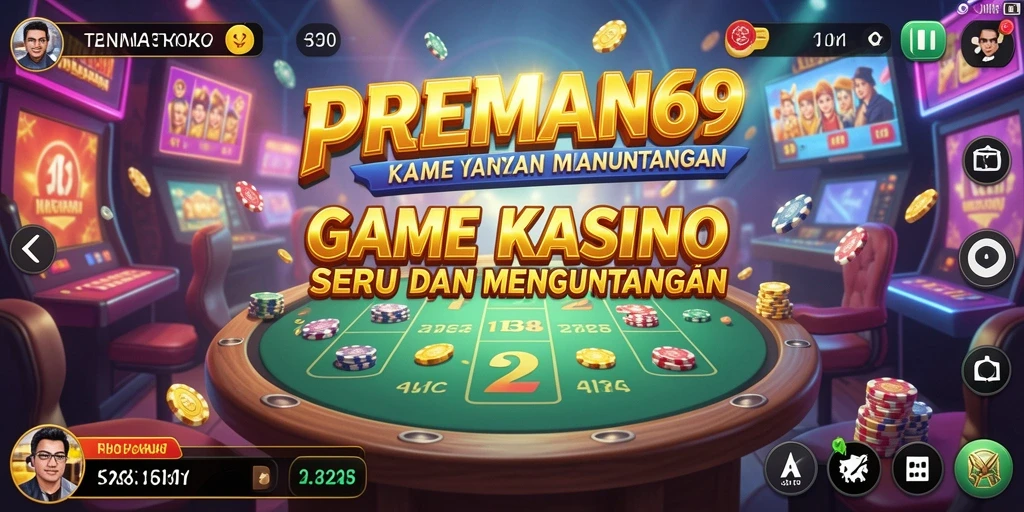 Tampilan menarik dari gameplay kasino di PREMAN69.