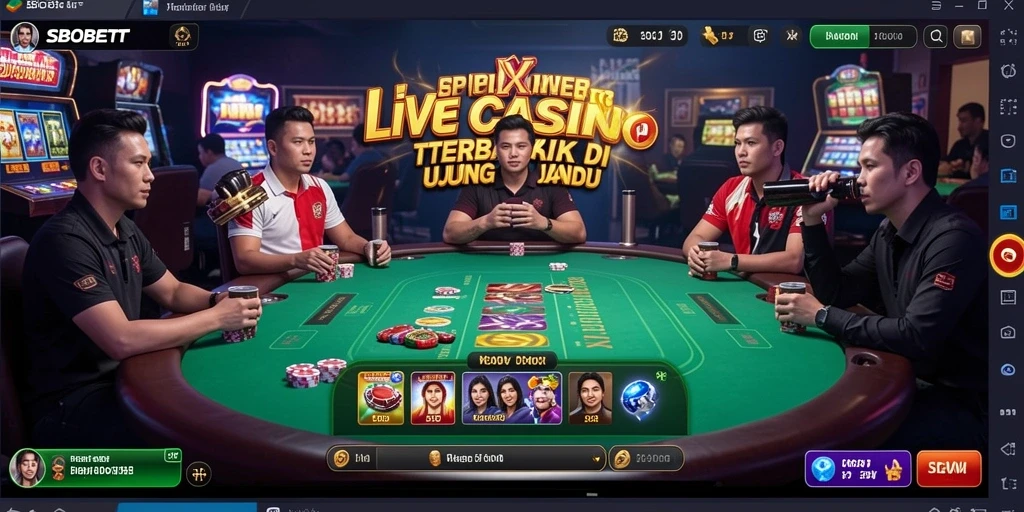 Tampilan gameplay Live Casino yang mendukung interaksi nyata.
