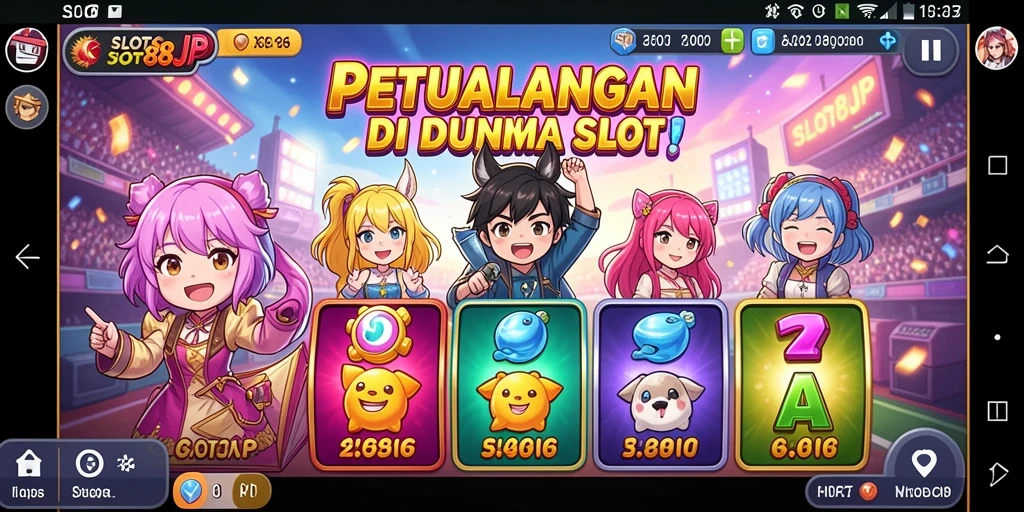Screenshot gameplay SLOT88JP menampilkan karakter Anime yang menarik.