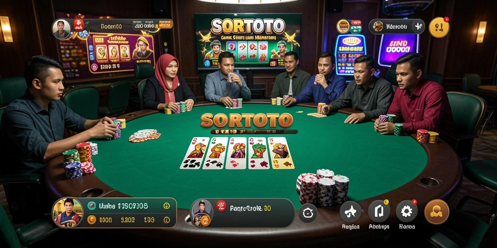 Screenshot SORTOTO menampilkan momen seru gameplay Poker.