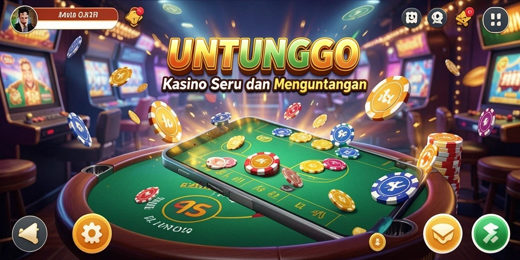 Screenshot UNTUNGGO menampilkan gameplay seru di kasino.