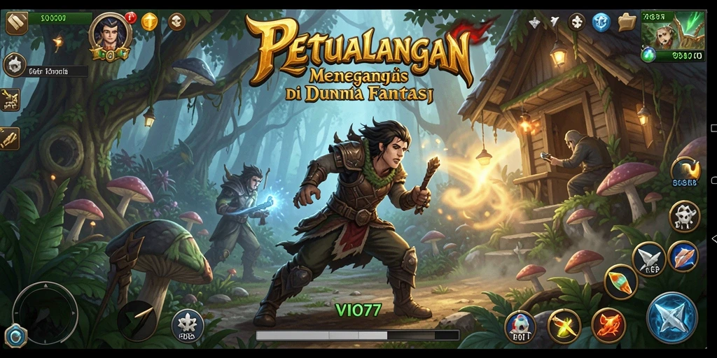 Tangkapan layar VIO77 menunjukkan aksi seru dan dunia petualangan yang indah.